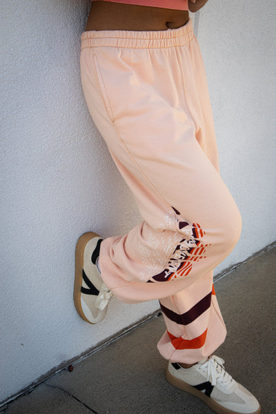 Free People - All Star Logo Pants - Pastel Peach Sport Mode