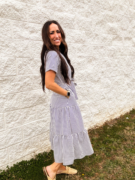 Seaside Stripes Midi Dress