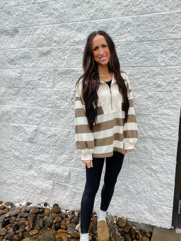 Casual Chats Stripe Pullover Top