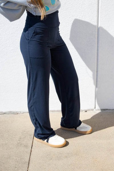 Butter Soft Straight Leg Yoga Pants - NAVY