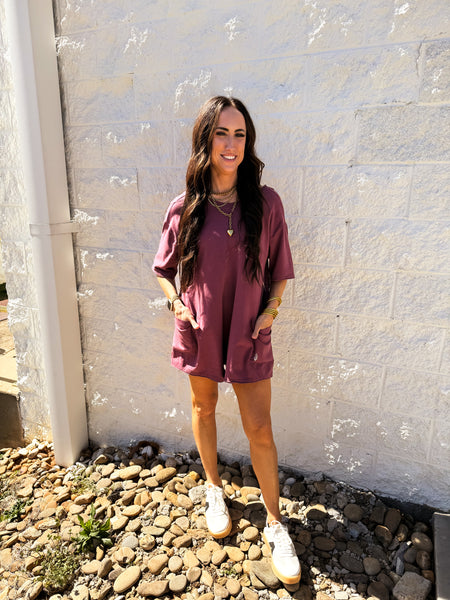 Free People - Hot Shot Tee Romper - CLOVE