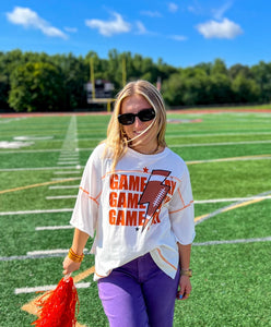 Game Day Lightening Bolt Tee - WHITE