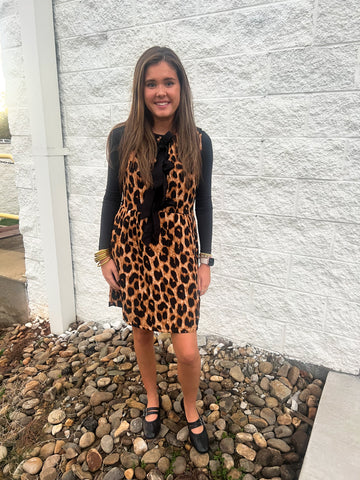 Wild at Heart Leopard Quilted Mini Dress