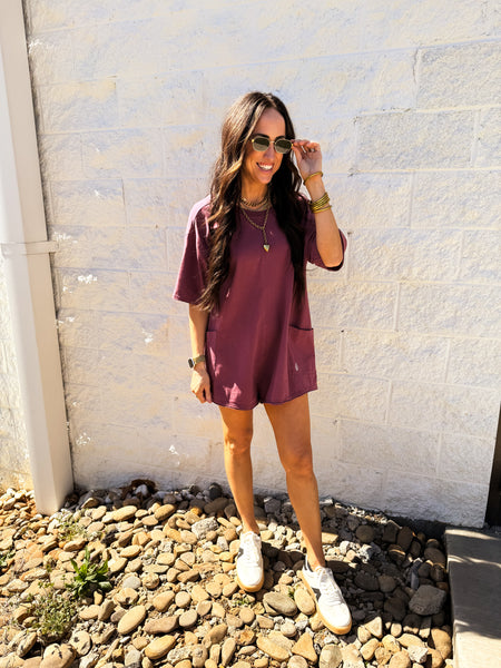 Free People - Hot Shot Tee Romper - CLOVE