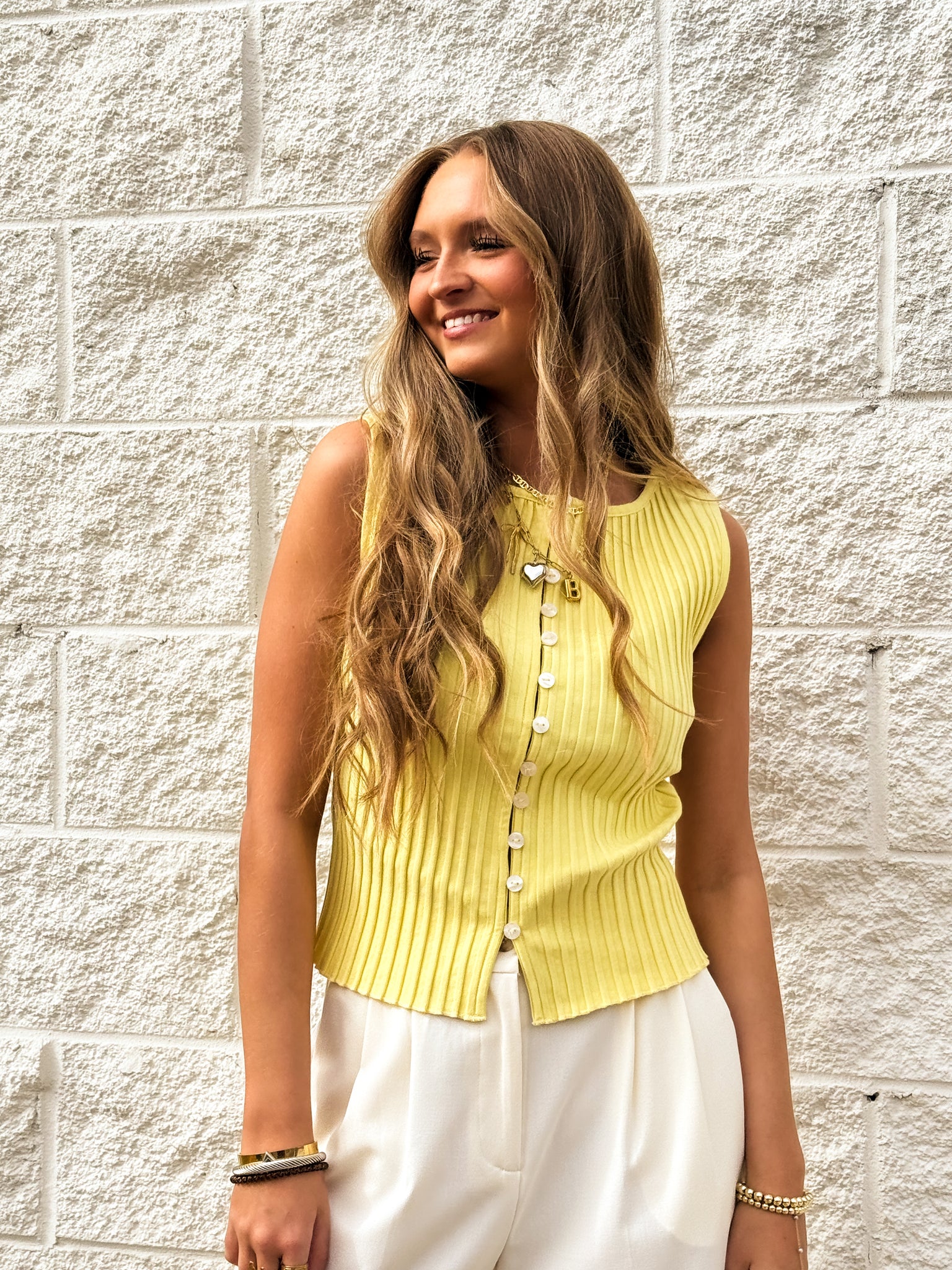 Free People - Tilly Vest - MELLOW YELLOW