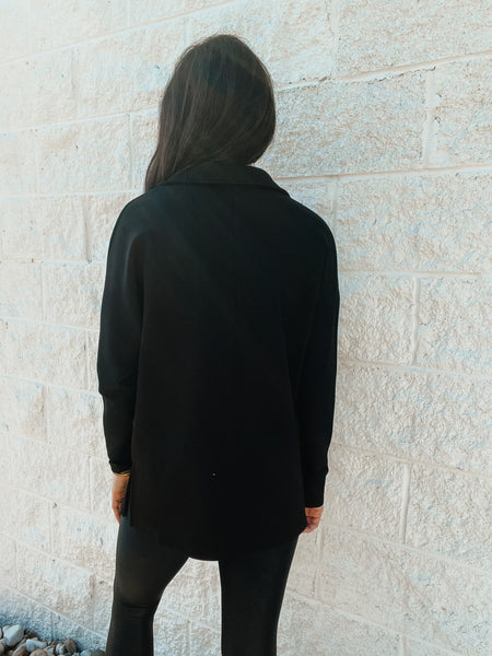 Harriet Collared Long Sleeve - BLACK