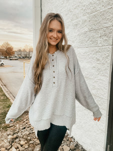 Twilight Fog Gray Cozy Sweater