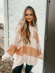 Stripes of Beige Oversized Sweater