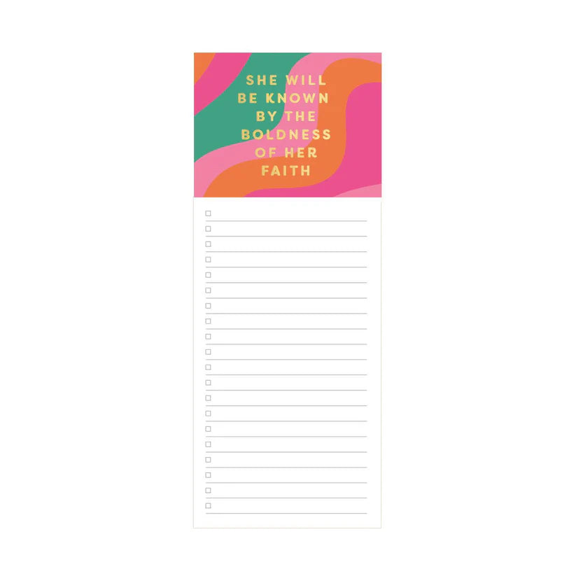 Mary Square  Magnetic Notepad - Boldness Of Her Faith