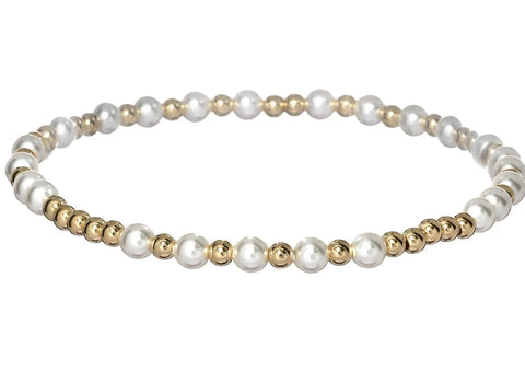 BARA BOHEME -14K Gold-Filled & Freshwater Pearl Beaded Bracelet - EMMA