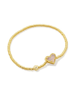 Kendra Scott - Ari Heart Gold Stretch Bracelet -IRIDESCENT DRUSY