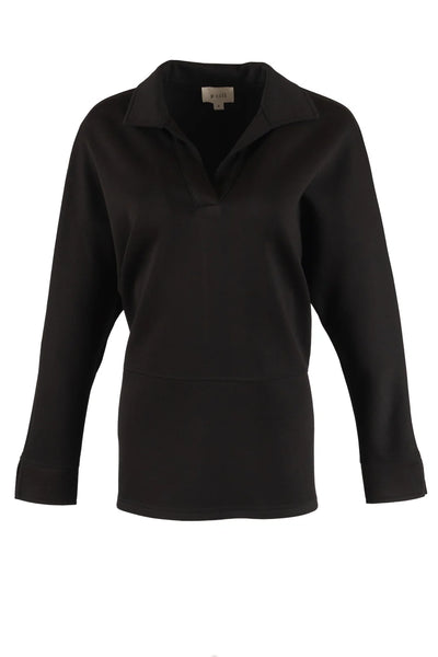 Harriet Collared Long Sleeve - BLACK