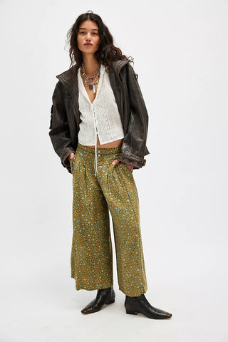 Free People - Bali Guinevere Trousers - GREEN COMBO