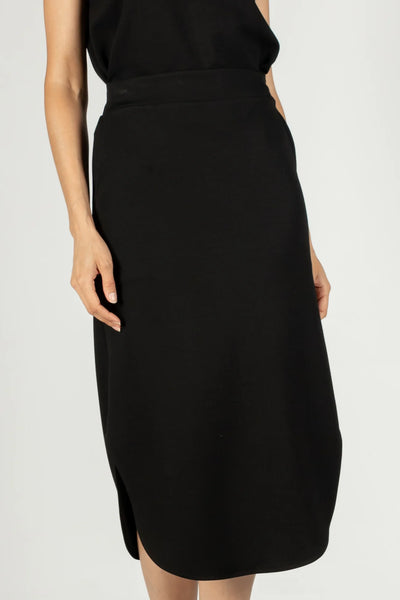 Diana Scuba Midi Skirt - BLACK