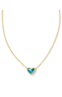 Kendra Scott - Framed Ari Heart Gold Short Pendant Necklace - MOON STONE