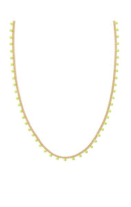 Kendra Scott - Kelsey Gold Strand Necklace - CHARTREUSE ENAMEL