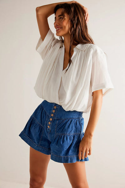 Free People - Fleur Denim Shorts - TRUE BLUE