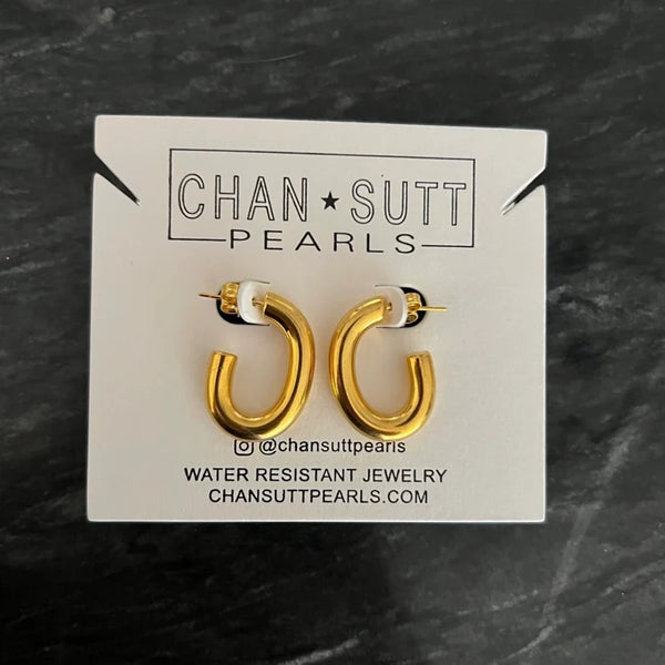 Chansutt Pearls - Small Oval Hoops