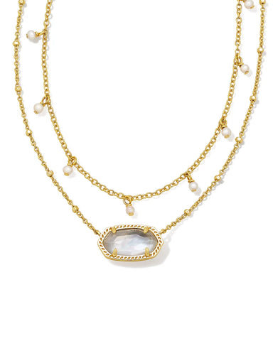 Kendra Scott - Elisa Gold Pearl Multi Strand Necklace - IVORY MOTHER OF PEARL