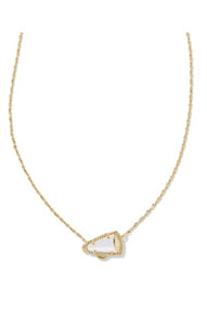 Kendra Scott - Cheer Short Pendant Necklace - Gold White Mother Of Pearl (Megaphone)