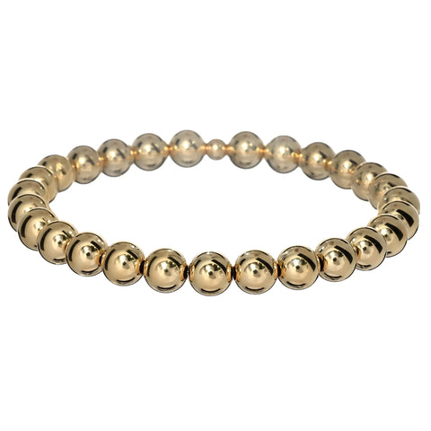 BARA BOHEME - 14K Gold Filled Classic Ball Bead Bracelet - 7MM