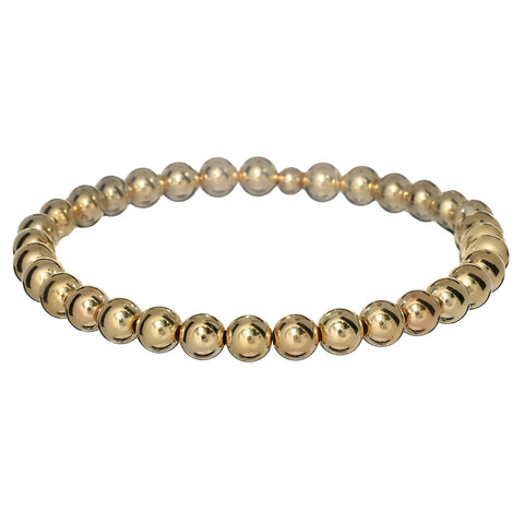 BARA BOHEME - 14K Gold Filled Classic Ball Bead Bracelet - 6MM