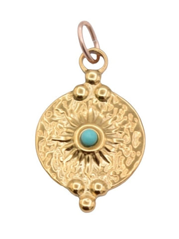 Farrah B -  Vintage Turquoise Coin Charm