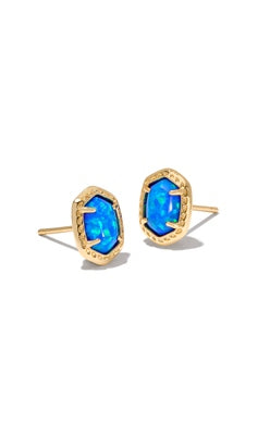 Kendra Scott - Daphne Framed Stud Earring - BRIGHT BLUE KYOCERA OPAL