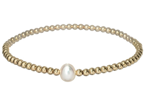 BARA BOHEME -14K Gold-Filled Ball & Pearl Beaded Bracelet - AUDREY