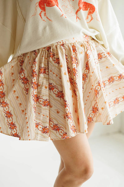 Free People - Gaia Printed Skirt - Ivory Combo