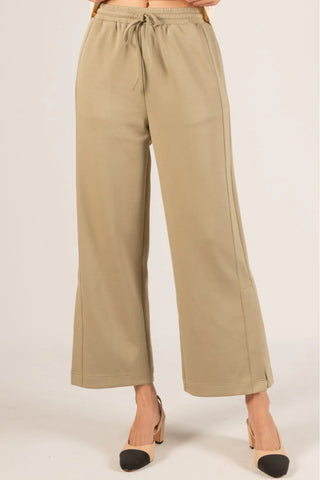 Serenity Modal Side Slit Pants - OLIVE