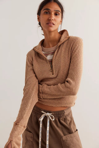 Free People - Midnight Half Zip - Tobacco