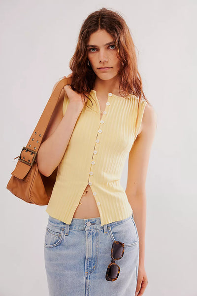 Free People - Tilly Vest - MELLOW YELLOW