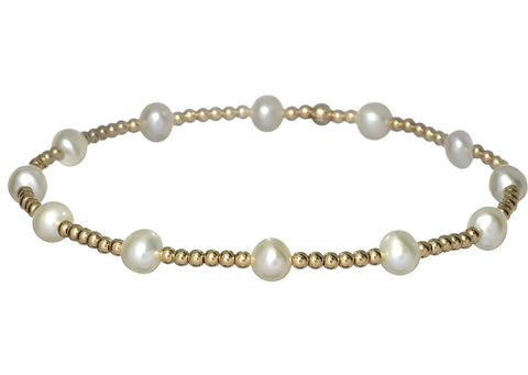 BARA BOHEME -14K Gold-Filled & Pearl Beaded Bracelet - BARA