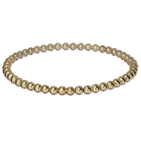 BARA BOHEME - 14K Gold Filled Classic Ball Bead Bracelet - 4MM