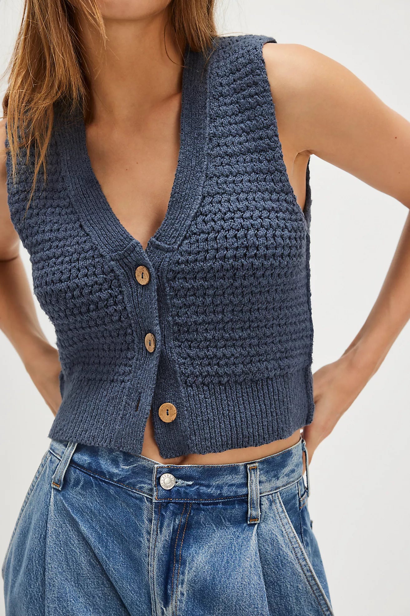 Free People - Ava Vest - VINTAGE INDIGO