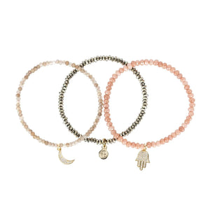 BuDhaGirl - Sydney Bracelets - Set of 3 - THAI TEA