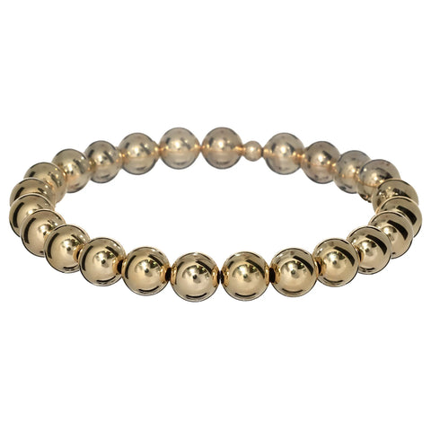 BARA BOHEME - 14K Gold Filled Classic Ball Bead Bracelet - 8MM