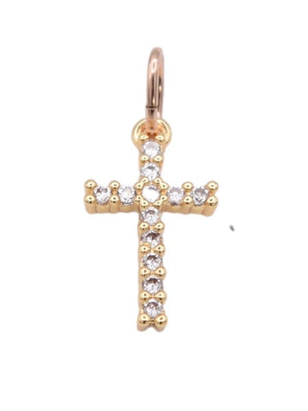 Farrah B - Clear Pave Cross Charm