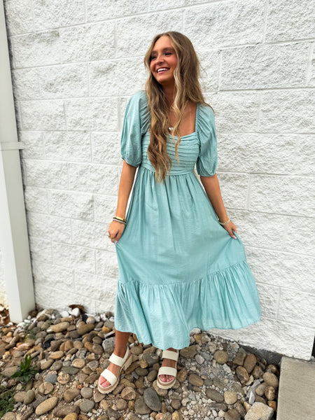 Sea Breeze Midi Dress - MINT