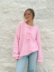 Cuddle & Bows Pink Oversized Sweater