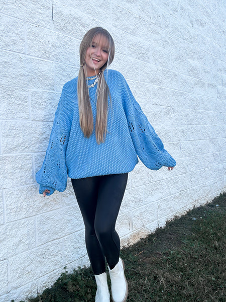 Winter Blues Cozy Knit Sweater