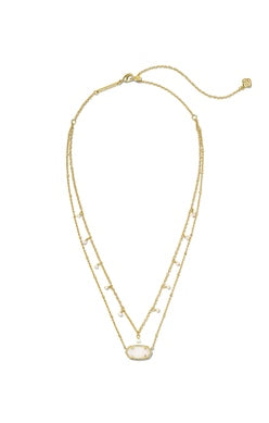 Kendra Scott - Elisa Pearl Multi Strand Necklace - GOLD IRIDESCENT DRUSY