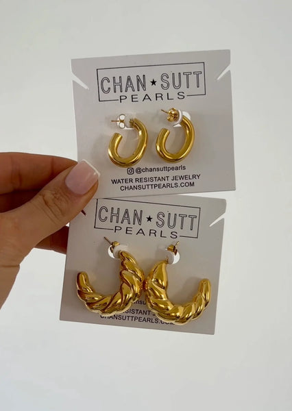 Chansutt Pearls - Small Oval Hoops