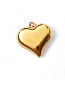 Farrah B - Puff Heart Charm- Gold