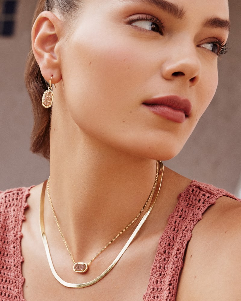 Kendra Scott Lee Gold Drop Earrings SPICE DRUSY