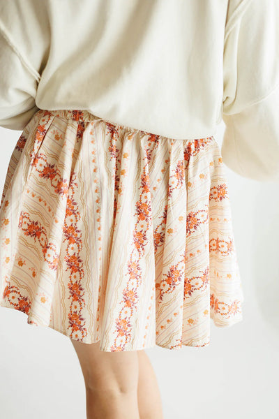 Free People - Gaia Printed Skirt - Ivory Combo