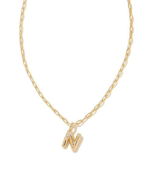 Kendra Scott - Crystal Letter Gold Short Pendant Necklace