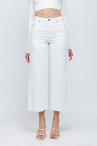 Hidden - Nori White Crop Wide Leg Jean