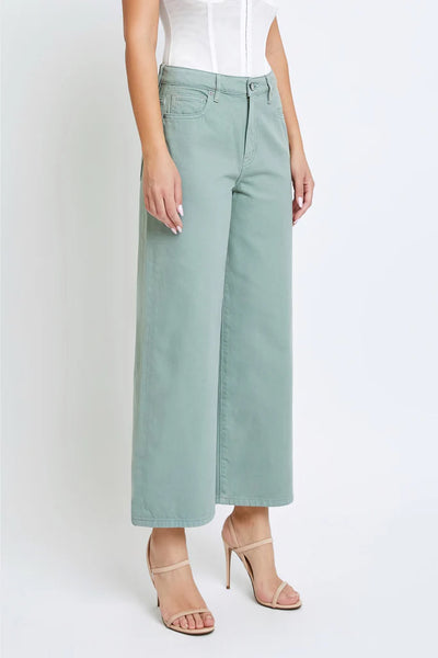 Hidden - Nori Cropped Wide Leg Jean - SAGE